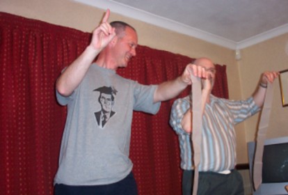 Picture of a couple of performers at 'E is for Entertainment'