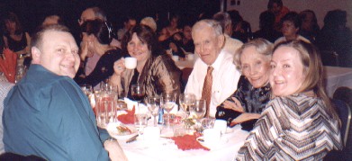 Picture of the group sitting down to dinner