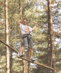 Picture of an even more precarious rope bridge