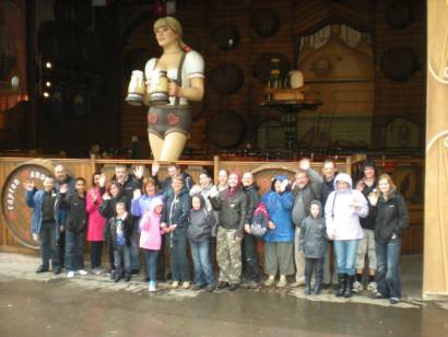 A doughty band of Mensans and their families brave the rain to enjoy Family Fun day at Drayton Manor Park.