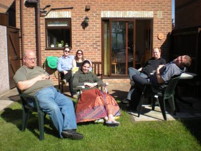 Relaxing at the barbeque